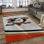 nhl anaheim ducks ice hockey team logo sport carpet area rug home decor dark room ahd14