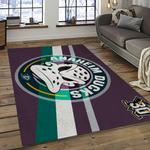 nhl anaheim ducks ice hockey team logo sport carpet area rug home decor dark room ahd28