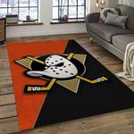 nhl anaheim ducks ice hockey team logo sport carpet area rug home decor dark room ahd31