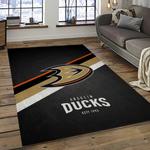 nhl anaheim ducks ice hockey team logo sport carpet area rug home decor dark room ahd32