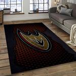 nhl anaheim ducks ice hockey team logo sport carpet area rug home decor dark room ahd41