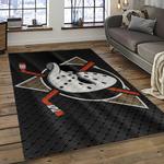 nhl anaheim ducks ice hockey team logo sport carpet area rug home decor dark room ahd47