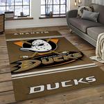 nhl anaheim ducks ice hockey team logo sport carpet area rug home decor dark room ahd49