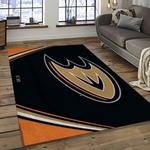 nhl anaheim ducks ice hockey team logo sport carpet area rug home decor dark room ahd6