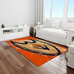 nhl anaheim ducks ice hockey team logo sport carpet area rug home decor light room ahd38