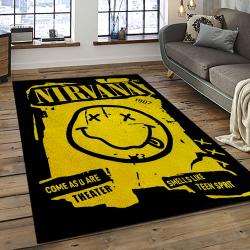 Nirvana Rock Band Punk Rock Music Retangle Carpet Area Rug Home Decor Best Gift For Fan And Friends NV63