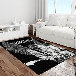 nirvana rock band punk rock music retangle carpet area rug home decor best gift for fan and friends light room nv12