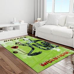 nirvana rock band punk rock music retangle carpet area rug home decor best gift for fan and friends light room nv15