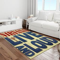 nirvana rock band punk rock music retangle carpet area rug home decor best gift for fan and friends light room nv16