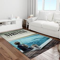 nirvana rock band punk rock music retangle carpet area rug home decor best gift for fan and friends light room nv17