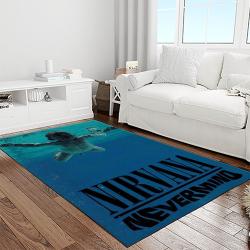 nirvana rock band punk rock music retangle carpet area rug home decor best gift for fan and friends light room nv20