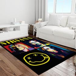 nirvana rock band punk rock music retangle carpet area rug home decor best gift for fan and friends light room nv24