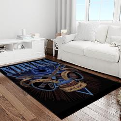 nirvana rock band punk rock music retangle carpet area rug home decor best gift for fan and friends light room nv27