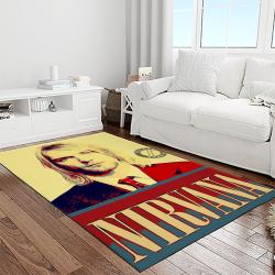 nirvana rock band punk rock music retangle carpet area rug home decor best gift for fan and friends light room nv3
