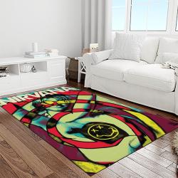 nirvana rock band punk rock music retangle carpet area rug home decor best gift for fan and friends light room nv30