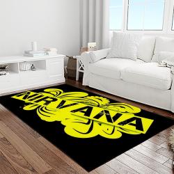 nirvana rock band punk rock music retangle carpet area rug home decor best gift for fan and friends light room nv33