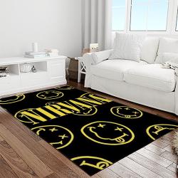 nirvana rock band punk rock music retangle carpet area rug home decor best gift for fan and friends light room nv37