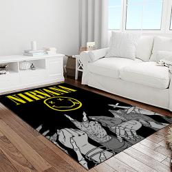 nirvana rock band punk rock music retangle carpet area rug home decor best gift for fan and friends light room nv38