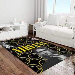nirvana rock band punk rock music retangle carpet area rug home decor best gift for fan and friends light room nv39