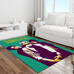 nirvana rock band punk rock music retangle carpet area rug home decor best gift for fan and friends light room nv43