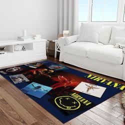 nirvana rock band punk rock music retangle carpet area rug home decor best gift for fan and friends light room nv50