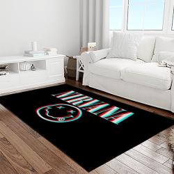 nirvana rock band punk rock music retangle carpet area rug home decor best gift for fan and friends light room nv54
