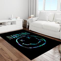 nirvana rock band punk rock music retangle carpet area rug home decor best gift for fan and friends light room nv55