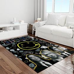nirvana rock band punk rock music retangle carpet area rug home decor best gift for fan and friends light room nv67