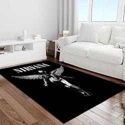 nirvana rock band punk rock music retangle carpet area rug home decor best gift for fan and friends light room nv8