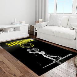 nirvana rock band punk rock music retangle carpet area rug home decor best gift for fan and friends light room nv9