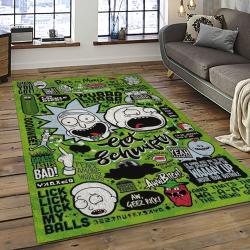 Rick and Morty Cartoon TV Show Retangle Carpet Area Rug Home Decor Best Gift For Family RM26