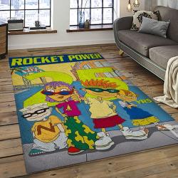 Rocket Power Action Cartoon Retangle Carpet Area Rug Home Decor Best Gift For Fan And Friends RP3