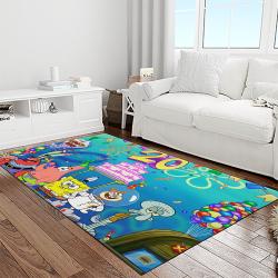 spongebob squarepants cartoon tv show retangle carpet area rug home decor best gift for family light room ssp37