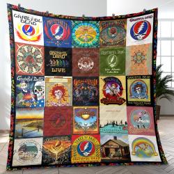 The Greatest Of Greatful Dead Cover Music Band Quilt Blanket Amazing Gift For Fans Home Decor GFD1