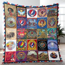 The Greatest Of Greatful Dead Cover Music Band Quilt Blanket Amazing Gift For Fans Home Decor GFD10