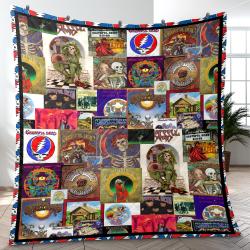 The Greatest Of Greatful Dead Cover Music Band Quilt Blanket Amazing Gift For Fans Home Decor GFD12