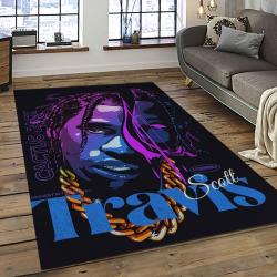 Travis Scott Rapper Hiphop Music Retangle Carpet Area Rug Home Decor Best Gift For Fan And Friends TST13