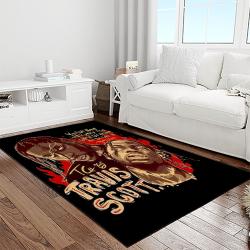 travis scott rapper hiphop music retangle carpet area rug home decor best gift for fan and friends light room tst10