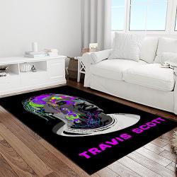 travis scott rapper hiphop music retangle carpet area rug home decor best gift for fan and friends light room tst40