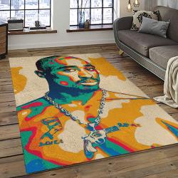 Tupac Shakur Rapper Hiphop Music Rap Carpet Area Rug Home Decor Gift For Fans Gift For Friends TS27