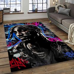 Tupac Shakur Rapper Hiphop Music Rap Carpet Area Rug Home Decor Gift For Fans Gift For Friends TS31