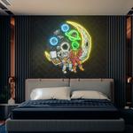 astronaut and alien chill together pop art led neon sign light 0