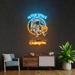 astronaut champion for space artwork led neon sign light 0