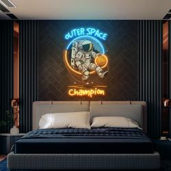 astronaut champion for space artwork led neon sign light 2