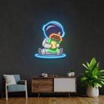 astronaut coffee artwork led neon sign light 0