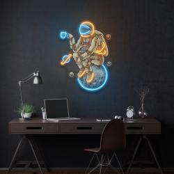 astronaut coffee artwork led neon sign light 1 1