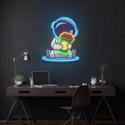 astronaut coffee artwork led neon sign light 1