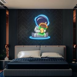 astronaut coffee artwork led neon sign light 2