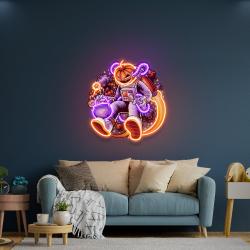 astronaut halloween pumpkin artwork led neon sign light 1