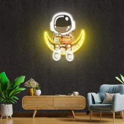 astronaut hamburger neon artwork led neon sign light 3